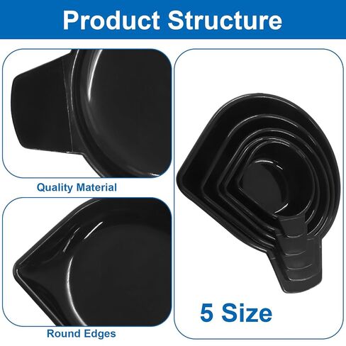 5pcs Plastic Weighing Powder Pans, 5 Size Black Weighing Dishes Digital Display Mini Counter Scale, Measures Powders Liquids Solids Pans for Laboratory Equipment/Jewelry Reloading in Kuwait