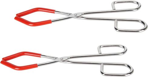 2pcs Labs Steel Mini Tongs, Rubber Coated Beaker Tongs, Labware Clamping Tools with Strong Grip, Ideal for Lab & Science Classroom Use in Kuwait