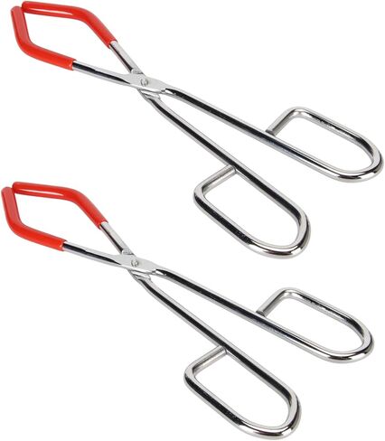 2pcs Labs Steel Mini Tongs, Rubber Coated Beaker Tongs, Labware Clamping Tools with Strong Grip, Ideal for Lab & Science Classroom Use in Kuwait