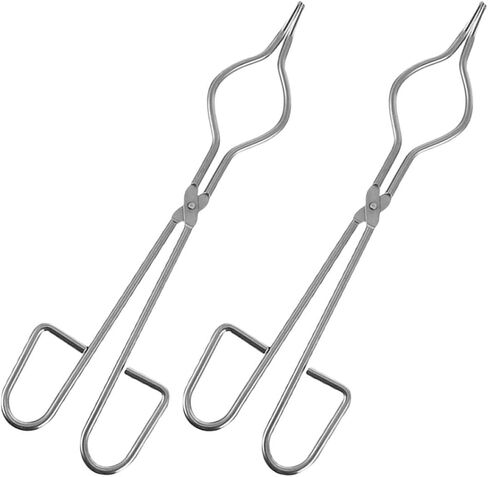 2pcs 40cm Stainless Steel Crucible Tongs Metal Melting Clamps for High-temperature Ceramic and Metal Crucibles Casting Smelting Tool Set for Gold Silver in Saudi Arabia
