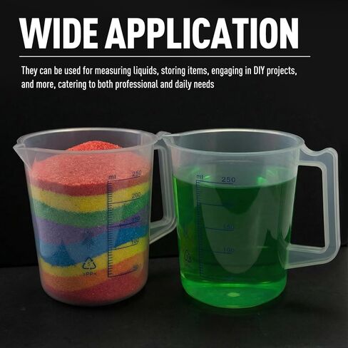 إبريق قياس بلاستيكي سعة 8 أونصة، كوب قياس من مادة البولي بروبيلين سعة 250 مل بمقياس ومقبض أزرق، حاوية قياس للمختبر والتدريس المدرسي والمنزل، قطعة واحدة in Kuwait