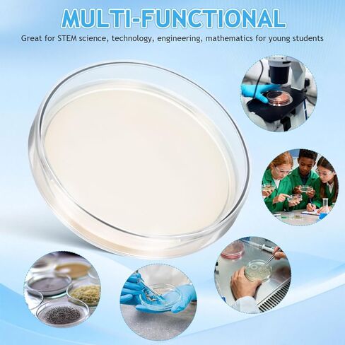 Homoyoyo 10PCS 70mm Agar Plates Petri Dishes with Agar, Agar Petri Dishes Individually Sealed for Students Science Kit Laboratory Experiment Prepoured Supplies Sealed Separately in Kuwait