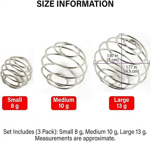 كرة شيكر بديلة من الفولاذ المقاوم للصدأ، 3 عبوات، كرات خلط سلكية لزجاجات شيكر البروتين، كرات خلاط زجاجات الخلاط في 3 أحجام لمسحوق البروتين الناعم والمكملات الغذائية in Kuwait