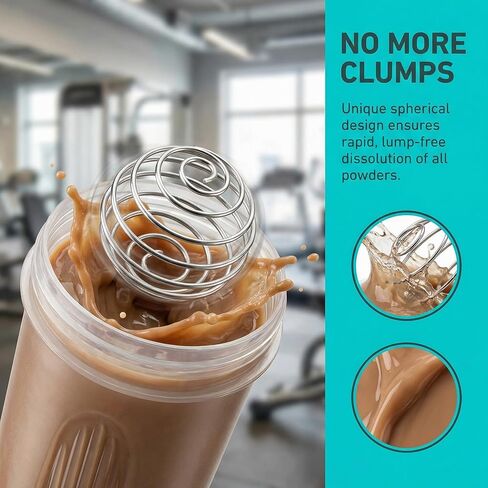كرة شيكر بديلة من الفولاذ المقاوم للصدأ، 3 عبوات، كرات خلط سلكية لزجاجات شيكر البروتين، كرات خلاط زجاجات الخلاط في 3 أحجام لمسحوق البروتين الناعم والمكملات الغذائية in Kuwait