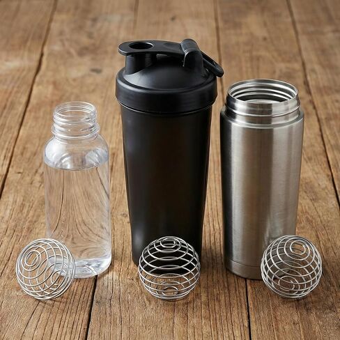 كرة شيكر بديلة من الفولاذ المقاوم للصدأ، 3 عبوات، كرات خلط سلكية لزجاجات شيكر البروتين، كرات خلاط زجاجات الخلاط في 3 أحجام لمسحوق البروتين الناعم والمكملات الغذائية in Kuwait