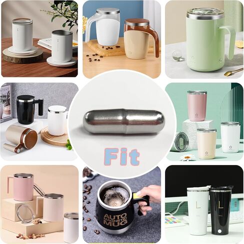 2Pc Magnetic Stir Bar for Self Stirring Mug,Auto Magnetic Coffee Mug,Self Mixing Stainless Steel Cup (Stainless Steel) in Saudi Arabia