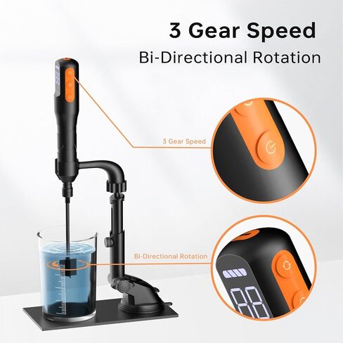 Rechargeable Resin Mixer with Stand | 3 Speeds Control | Timed Stop Function | 4 Electric Stirrer Paddles for Epoxy Resin, Silicone, Paint Mixing, Soap Making, Resin Tools, DIY Crafts (Light Green) in Saudi Arabia