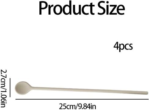 4Pcs Silicone Long Stirring Spoons, 9.9 Inch Reusable Drink Stirrers for Coffee, Cocktail, Tea, and Beverages Mixing Spoons for Home Bar and Kitchen in Kuwait