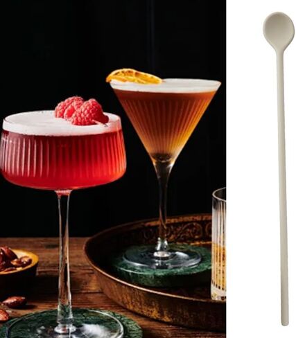 4Pcs Silicone Long Stirring Spoons, 9.9 Inch Reusable Drink Stirrers for Coffee, Cocktail, Tea, and Beverages Mixing Spoons for Home Bar and Kitchen in Kuwait