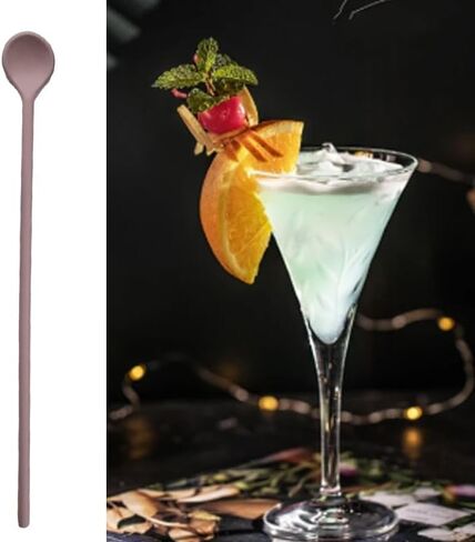 4Pcs Silicone Long Stirring Spoons, 9.9 Inch Reusable Drink Stirrers for Coffee, Cocktail, Tea, and Beverages Mixing Spoons for Home Bar and Kitchen in Kuwait