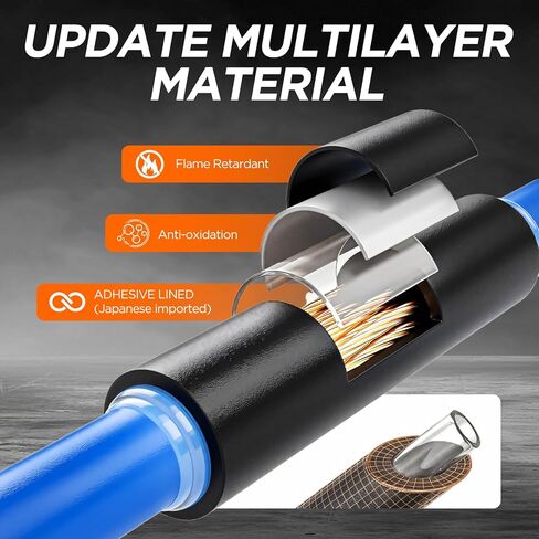 500PCS 4:1 Heat Shrink Tubing Kit with Adhesive Liner, Marine Grade Dual Wall, Waterproof Electrical Wire Wrap Assortment – Industrial & Automotive Heat Shrink Tube Kit (Black) in Kuwait