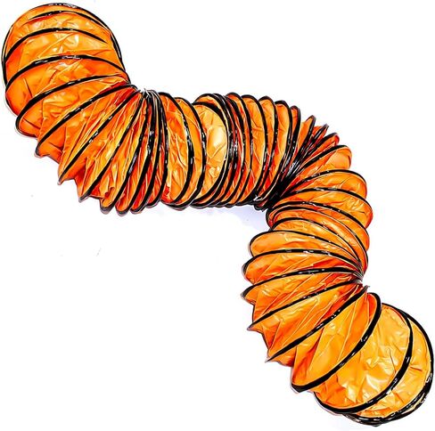 12"×25FT PVC Flexible Duct Hose, Flame Retardant HVAC Ducting with Adjustable Rope, D Hook & Steel Support for Ventilation, Exhaust, Drying, and Cooling Applications in Saudi Arabia