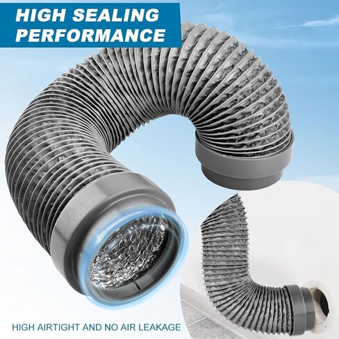 4 Inch Dryer Vent Hose 5 Feet Long, Heavy Duty Aluminum Flexible Dryer Duct, Heat-Resistant Insulated Drye-r Hose Kit for Drye-r Exhaust, HVAC, Bathroom, Grow Tent in Saudi Arabia