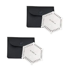 Wet Film Comb 25-3000um Thickness Gauge High Precision Stainless Steel with Clear Numbers and Letters (2 Pack with Storage Case)