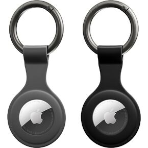 2 Pack AirTag Case, Shock Resistant Silicone Protective Case Cover for AirTag Key Finder Phone Finder with Keychain Carabiner (Mint Green and Turquoise)