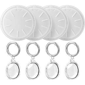 Luggage Tracker Bluetooth Tracking Tags with Apple Find My (iOS Only), 4pcs Tracker with 4pcs Waterproof Keychain for Key, Backpack, Wallet, Pets