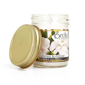 Gardenia Blossom Scented Candle 8 Oz Mason Jar Candle, 40 Hour Burn Time