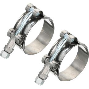 PATIKIL T-Bolt خرطوم المشابك مع الربيع، 2 حزمة 304 الفولاذ المقاوم للصدأ قابل للتعديل خرطوم المشبك نطاق العمل 43-49mm (1.7-2 ") لمعرف خرطوم 1.5"