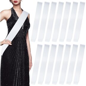 15Pcs White Sashes Blank Satin Sashes for Pageants Sublimation Blanks Sash to Decorate Plain 2024 White Sash for Beauty Pageants Heat Transfer Printing DIY Craft