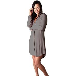 قميص نوم Faceplant Dreams Dreamwear Bamboo Boyfriend (كبير، رمادي إيرل) in Kuwait