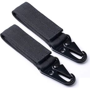 CamGO Tactical Belt Hanging Carabiners Hook Nylon Webbing Buckle Strap Clip for MOLLE Backpack, Pack of 2