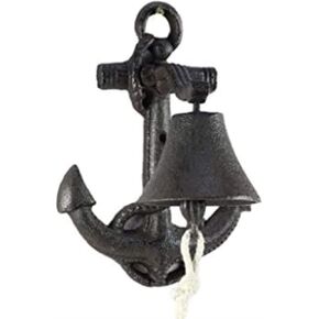 جرس مرساة مثبت على الحائط من الحديد الزهر مقاس 8 بوصات - ديكور مرساة - بحري in Kuwait