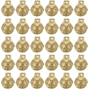 PATIKIL Vintage Copper Bells, 30 Pcs Mini Craft Jingle Bells 0.4" Metal Hanging Bells for DIY Wind Chimes Christmas Jewelry Making Pet, Bronze