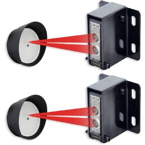 Seco-Larm E-936-S45RRGQ Retro Reflective Photoelectric Beam Sensor, 45ft (14m) Sensing Range, Weatherproof (IP66) Construction for Indoor/Outdoor use, Pre-Wired 6ft (1.8m) Cord, Pack of 2