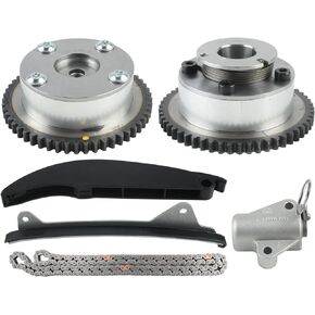 24350-2E201 Intake and Exhaust Timing Chain Kit Camshaft Phaser 24370-2E200 Fit for Kia Forte Forte5 Optima, for Hyundai Elantra Sonata Tuscon Replace