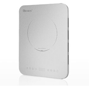 GIONIEN Portable Induction Cooktop 1200W,Single Hot Plate Countertop Burner 110~120V,Sensor Touch Electric Cooker,10 Power,0.94"Ultra Thin,6.69" Heating Coils,Child Safety Lock,Timer,Silver Grey