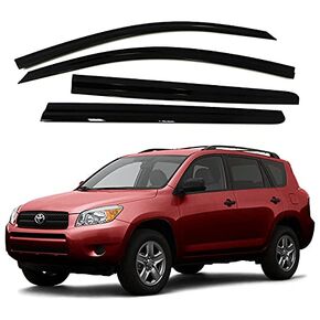AUTOCLOVER Tape-On Rain Guards Window Visors 6 Pcs Set for Toyota Rav4 2019 2020 2021 2022 2023 2024 / Window Deflectors, Out-Channel Vent Shades (Chrome)