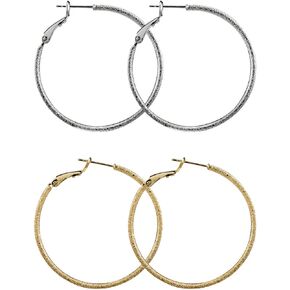 Gorgeous gold hoop pendant earrings for women - lightweight hypoallergenic, stylish jewelry for girls