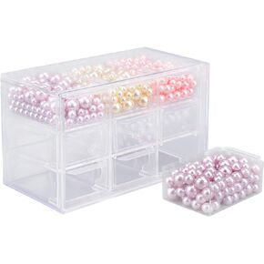 Segbeauty 72 Grids Acrylic Jewelry Organizer, 3 Tiers Earring Storage Box, Jewelry Display Stand Small Compartments Clear Stackable Storage Drawers for Nail Storage, Storage Boxes for Organizing Beads