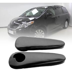 GXARTS Left and Right Leather Seat Armrest Cover Compatible with Toyota Sienna 2011 2012 2013 2014 2015 2016 2017 Black Leather Part Only