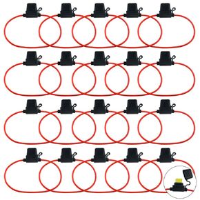 WMYCONGCONG 20 PCS 14 Gauge Blade Type Inline Fuse Holder for Mini Size ATM APM Blade Fuse Automotive Use