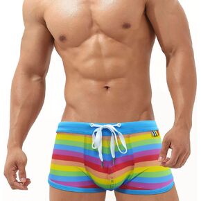 UXH Mens Swimsuit Trunks Padded Swimwear Stitching Sexy Pride Day Swimming Board Beach Surfing Swim