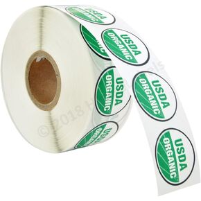 USDA Organic Labels 1 roll, 1000 Labels per roll 1 Inch Round Circle Dots 1000 Adhesive Stickers