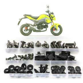 Xitomer Full Sets Fairing Bolts Kits, Fit for GROM MSX125 2017-2018, Mounting Kits Washers/Nuts/Fastenings/Clips/Grommets (Black)