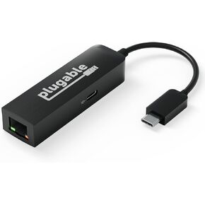Plugable USB C to Ethernet Adapter 2.5Gb with 100W USB-C PD Charging, 2.5 Gigabit Type C USB Ethernet Adapter for Windows, MacBook, Chrome, iPad, Surface, XPS, Thunderbolt 4, USB4 (USBC-E2500PD)