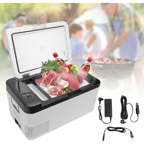 Portable Car Refrigerator Freezer 12/24V DC and 110-240V AC (-4°F~68°F) 18L /19 Quart Mini Fridge Cooler for RV Van Vehicle Boat Traveling Outdoor Picnic BBQ Camping Fishing
