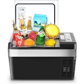 منتجات AA ثلاجة سيارة 26 لتر/25 لتر، ثلاجة محمولة مع سلك تيار مستمر 12/24 فولت ومحول تيار متردد 100-240 فولت للشاحنة ورحلة التخييم والمنزل - 7.6 درجة فهرنهايت ~ 50 درجة فهرنهايت أسود in Kuwait