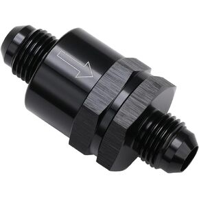 6AN Non Return One Way Inline Check Valve Fitting Aluminum Black
