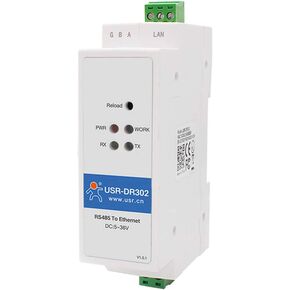USR-DR302 Din-Rail RS485 to Ethernet Converter Bidirectional Transparent Transmission Between RS485 and RJ45