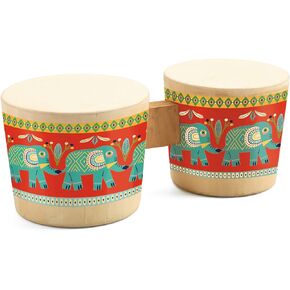 DJECO Animambo Bongo - Safe Music Instrument for Kids, Cute Educational Toddler Musical Toy for Motor Skills, Creativity, Imagination & Rythym - Toys for 3+ Years Girls & Boys