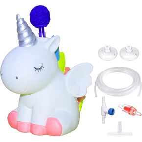 TEEMO Fish Tank Decor Cute Unicorn Air Bubbler for Fish Tank, Oxygen Pump Resin Crafts for Aquarium Fish Tank Decor, with Air Bubbler