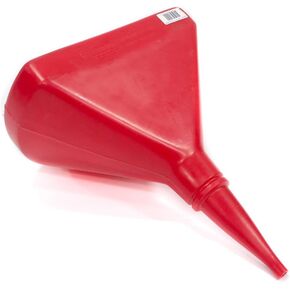 Funnel, 14 in D-Shape, Plastic, Red, Each