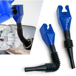 2 PCS Car Snap Funnel, 8.0In Flexible Durable Plastic Vehicle Locking Oil Filler Funnel Replacement, Universal Hand-Free Automotive Draining Oil Accessories for Household (Blue & Black)