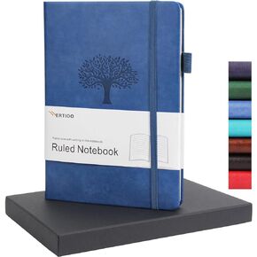 WERTIOO Hardercover Journals 200 Pages, Diary Leather Lined Journal Notebook Writing A5 100gsm Thick Paper Notebooks with Pen Hold for Work Men Women, 8.4 x 5.7 in