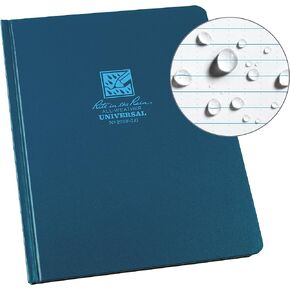 Rite In The Rain Weatherproof Hard Cover Notebook, 6.75" x 8.75", Blue Cover, Universal Pattern (No. 270F-LG)