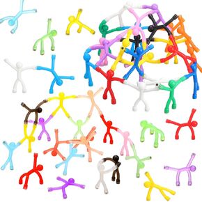 Jerify 20 Pcs Humanoid Magnetic Travel Toys Colorful Fidget Toys Man Funny Magnets for Adults Cute Novelty Man Fridge Magnets for Crafts Science Refrigerator Door Office (Transparent Color)